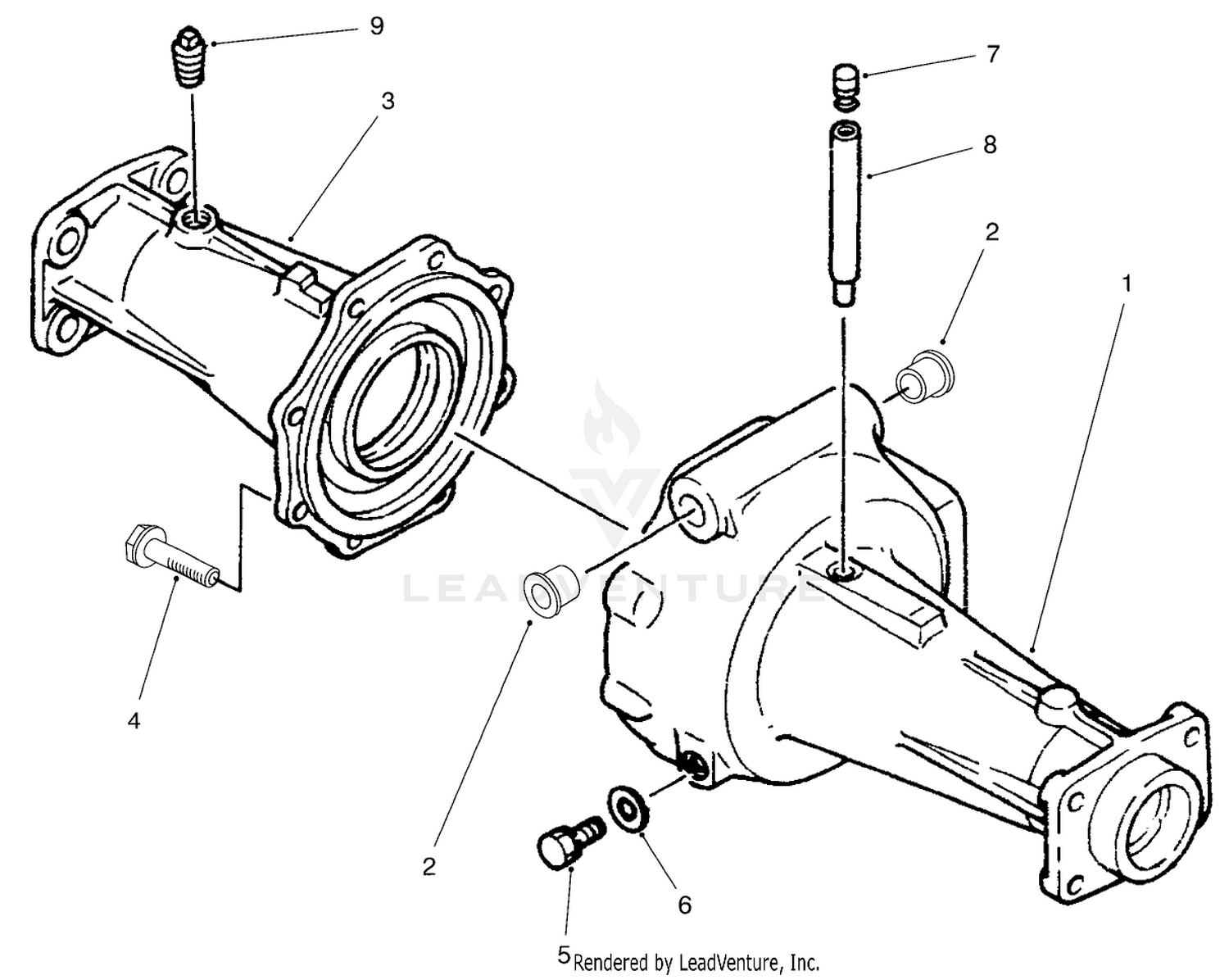 Axle Housing Assembly Axle No. 74-5621 (model No. 03801 Only)