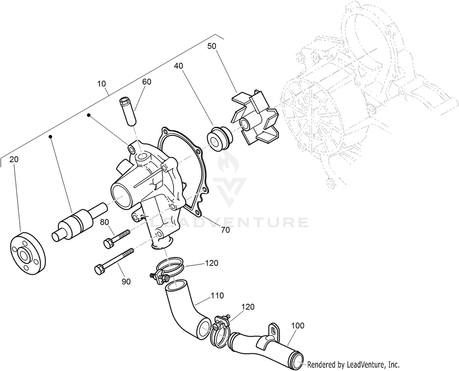 Water Pump and Water Pipe Assembly