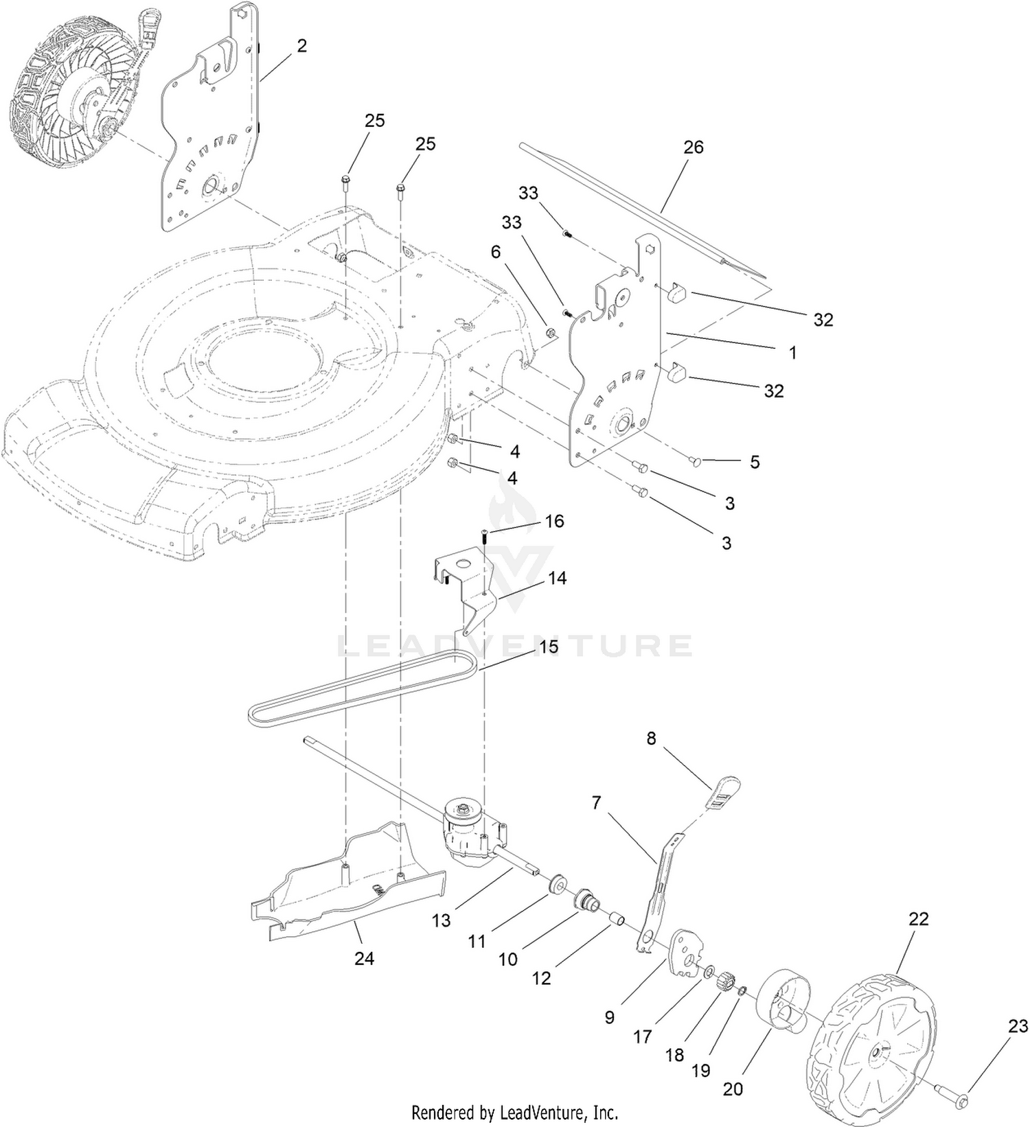 Rear Wheel and HOC Assembly