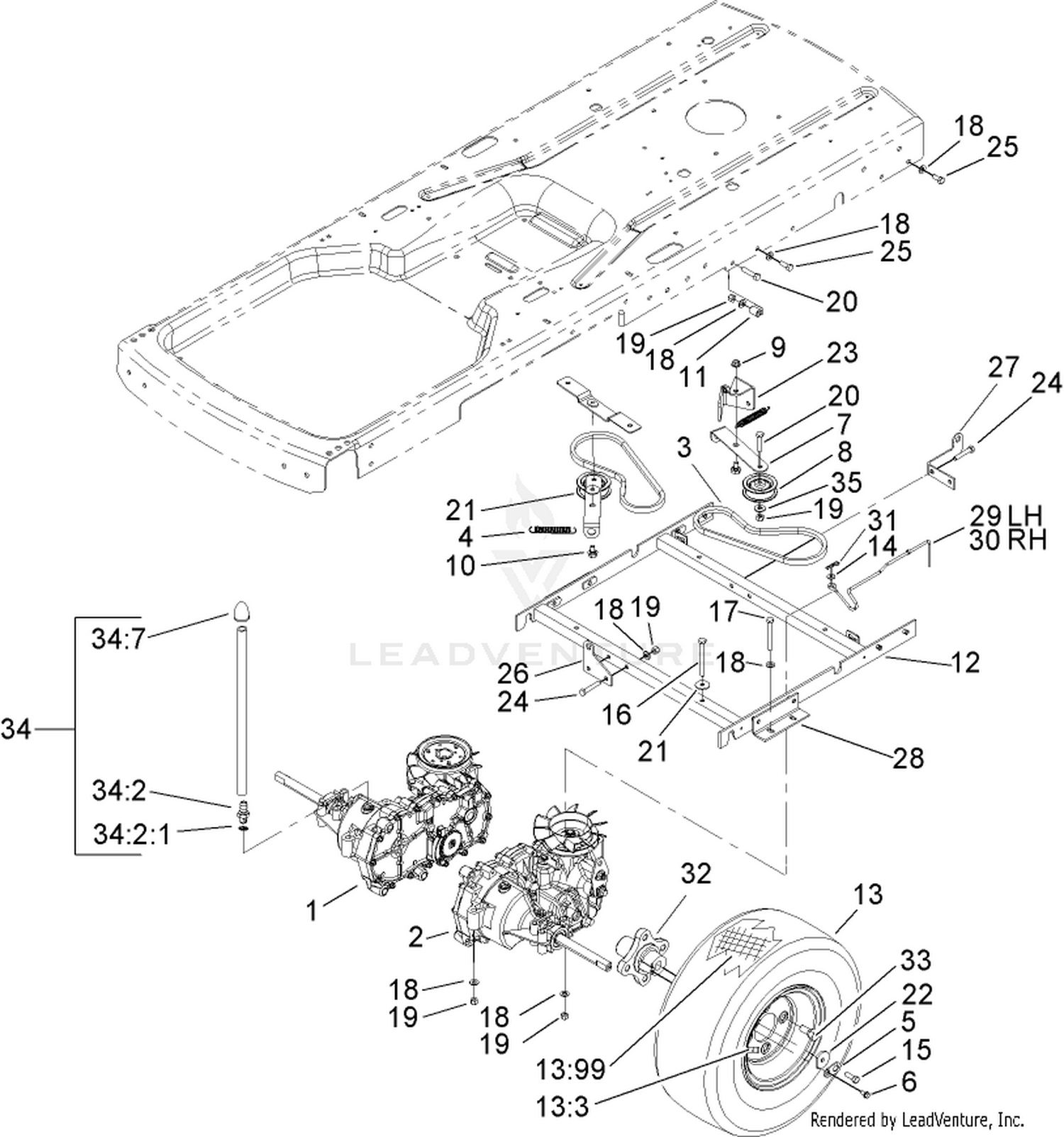 Hydro and Belt Drive Assembly