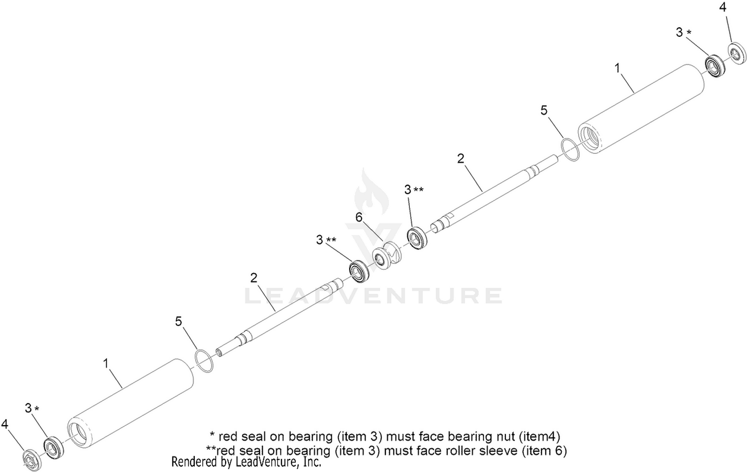 Split Full Front Roller Assembly
