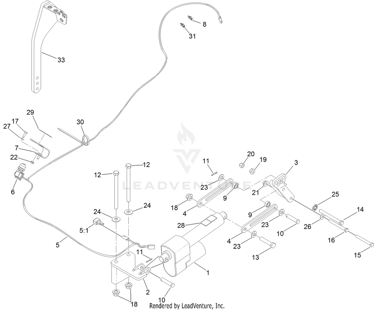 Power Deck Lift Assembly No. 132-5986