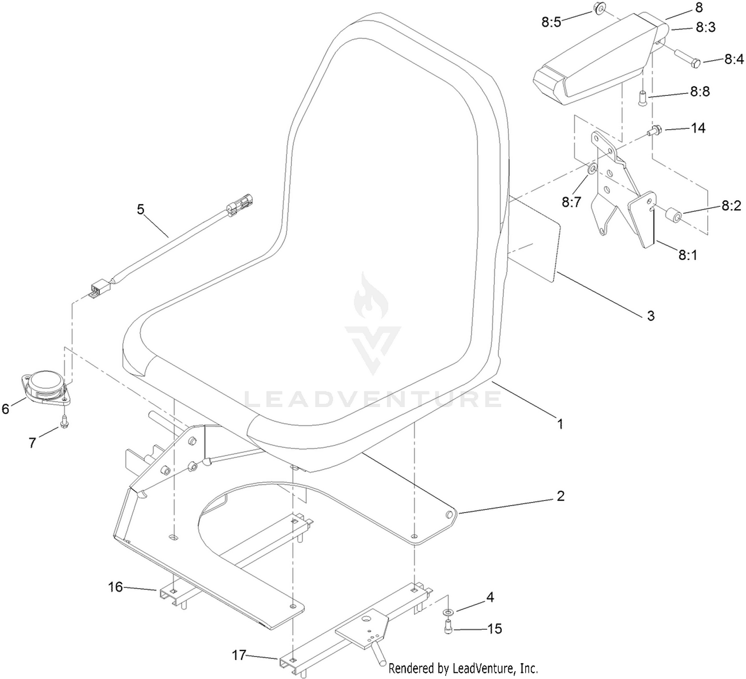 Seat and Armrest Assembly