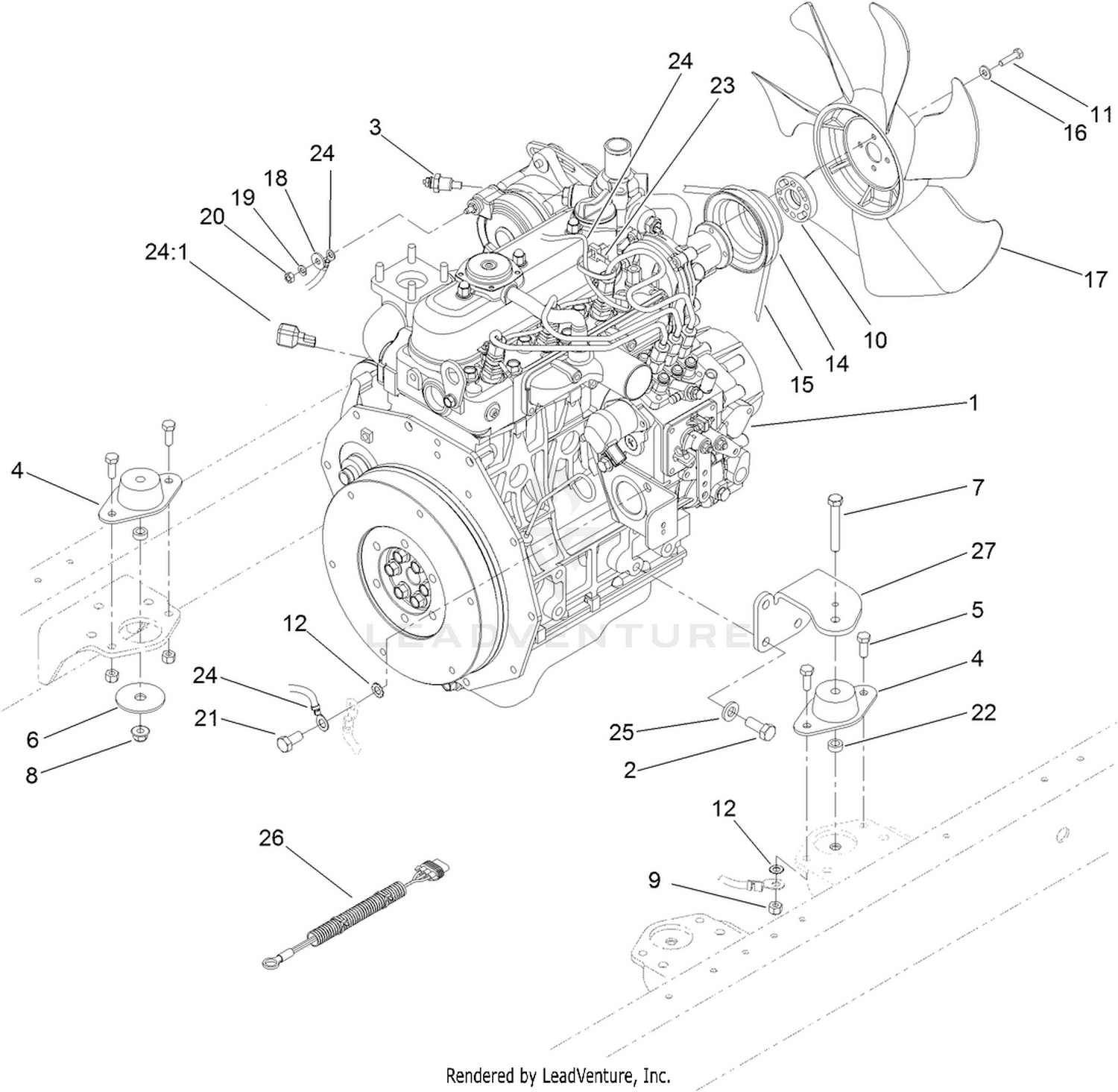 Engine Mounting and Electrical Assembly