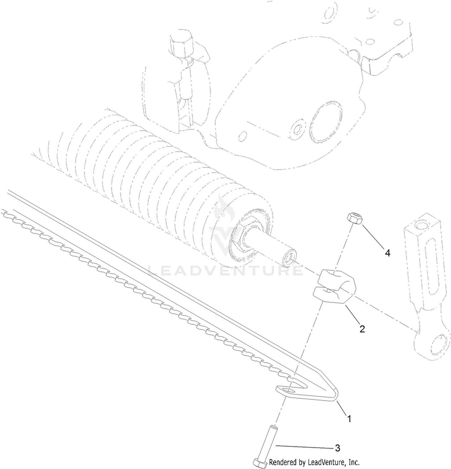 21 Inch Narrow Front Scraper Assembly No. 115-7374