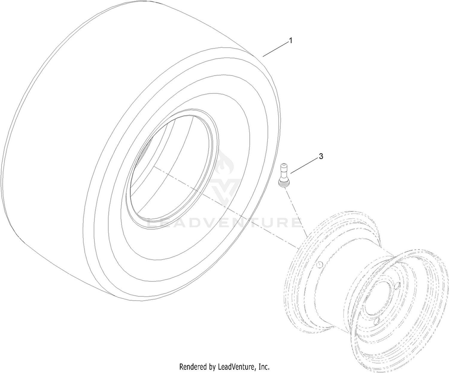 2 Ply Wheel and Tire Assembly No. 131-3672