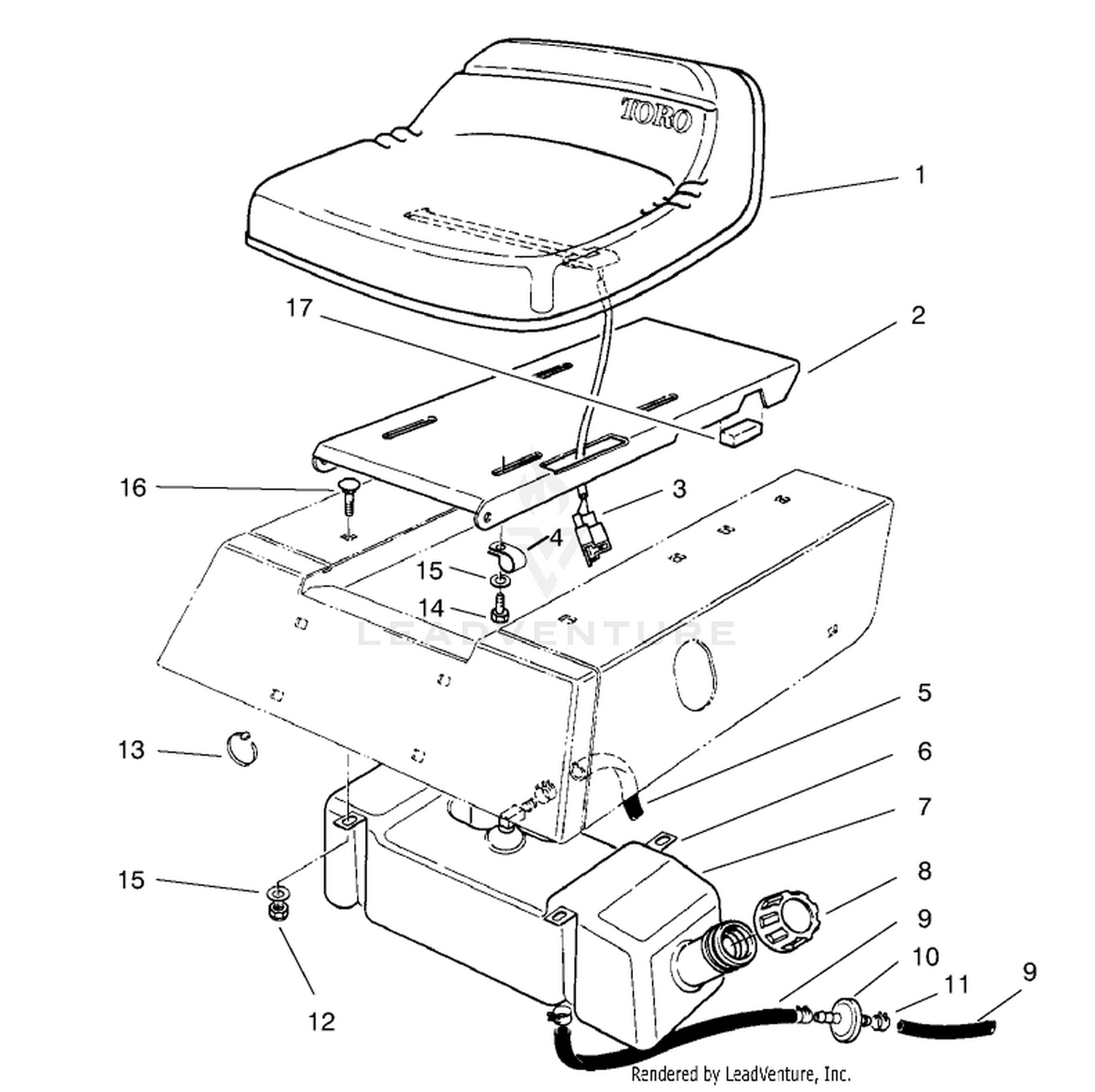 Seat  Gas Tank Assembly