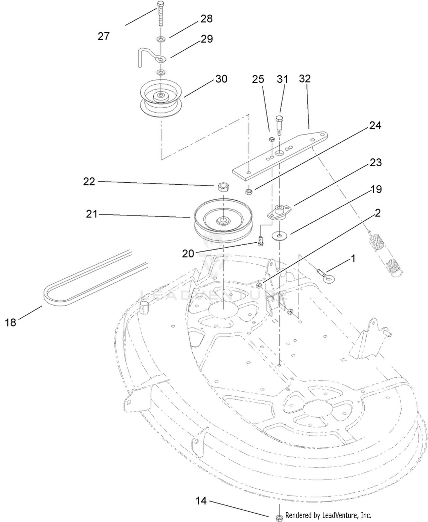 38in Deck Blade Drive Assembly