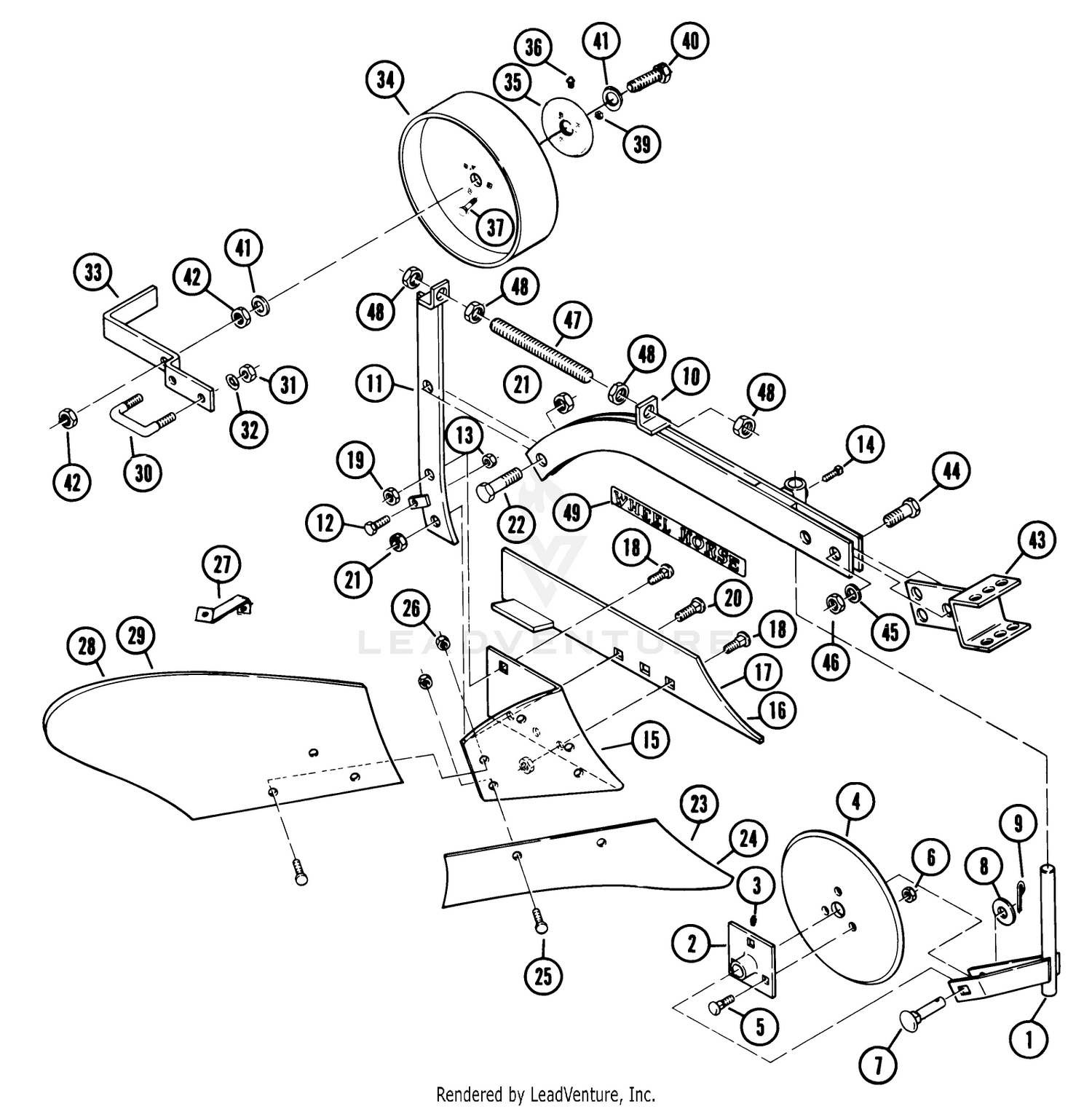Parts List-Mold Board Plows Factory Order Number 77-08pl01 (8")