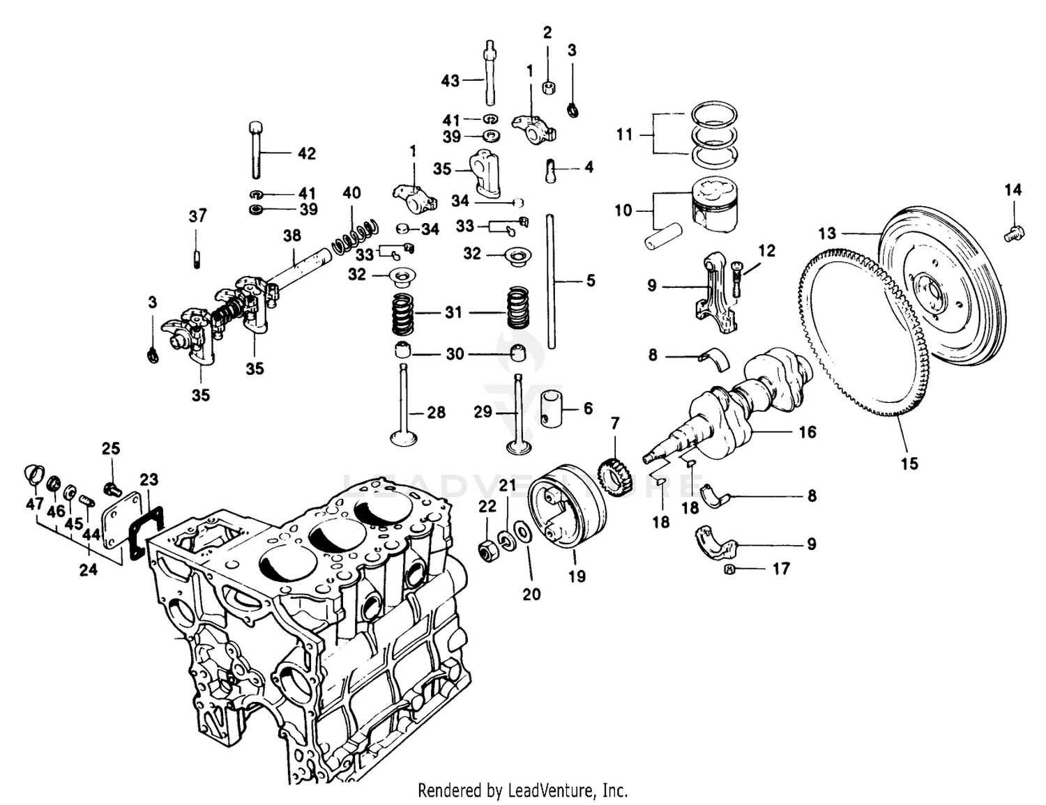 Valves And Crankshaft Assembly