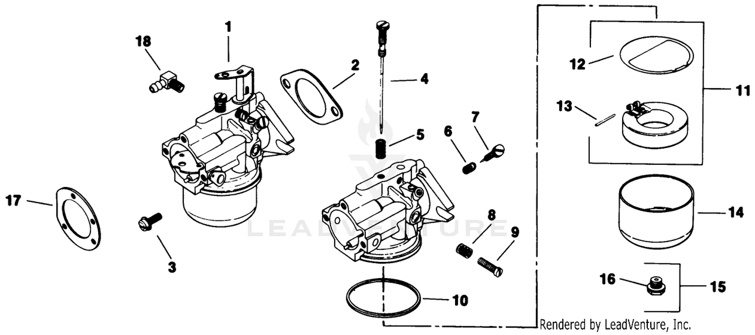 Carburetor-Engine Assembly-Kohler Model No. K321s-711533 (continued)