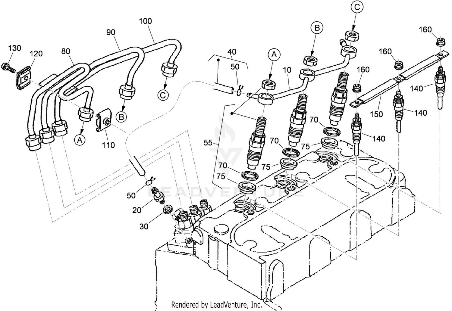 Nozzle Holder and Glow Plug Assembly