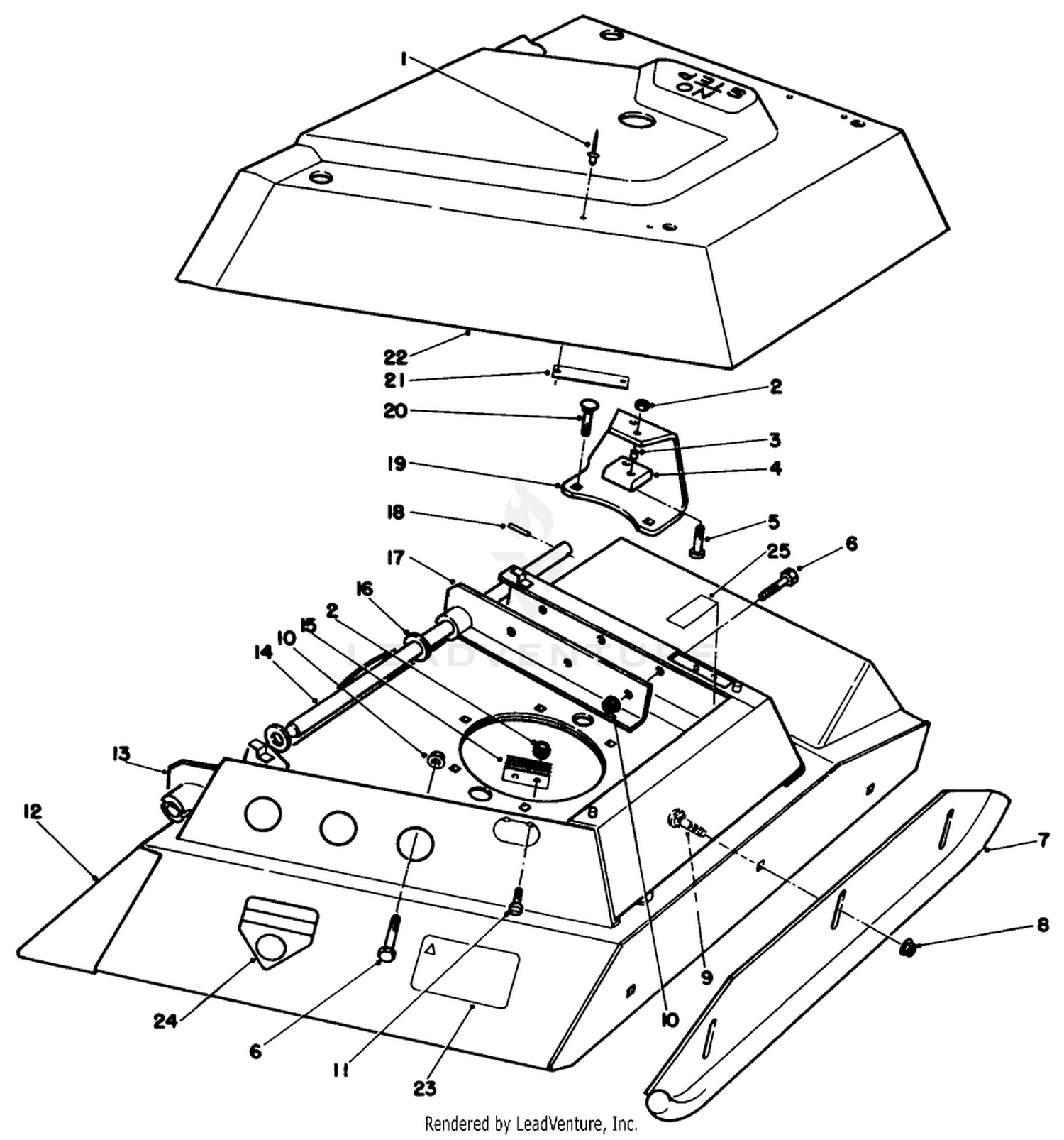 Center Deck Model No. 30592 Left Wing Assembly