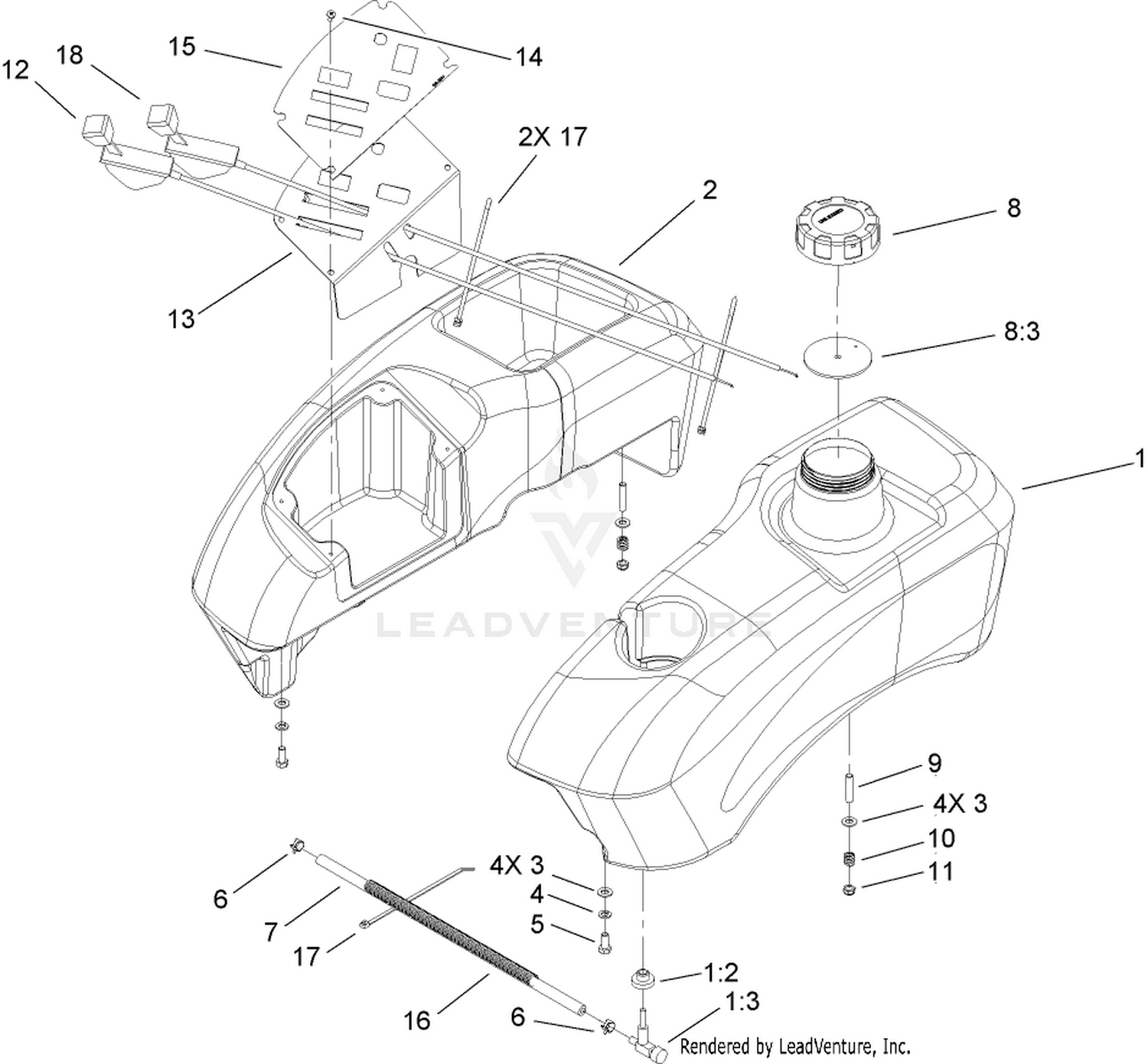 Fuel Tank and Control Pod Assembly