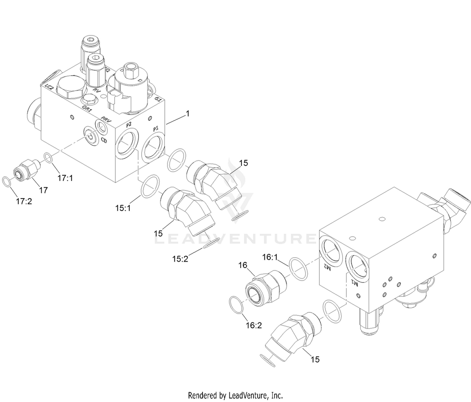 Center Cutting Deck Drive Valve Assembly