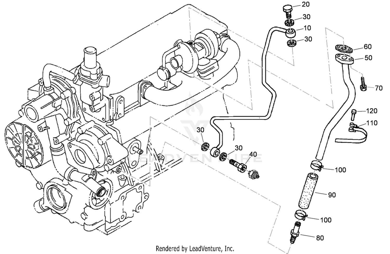 Oil Pipe (Turbo Charger) Assembly