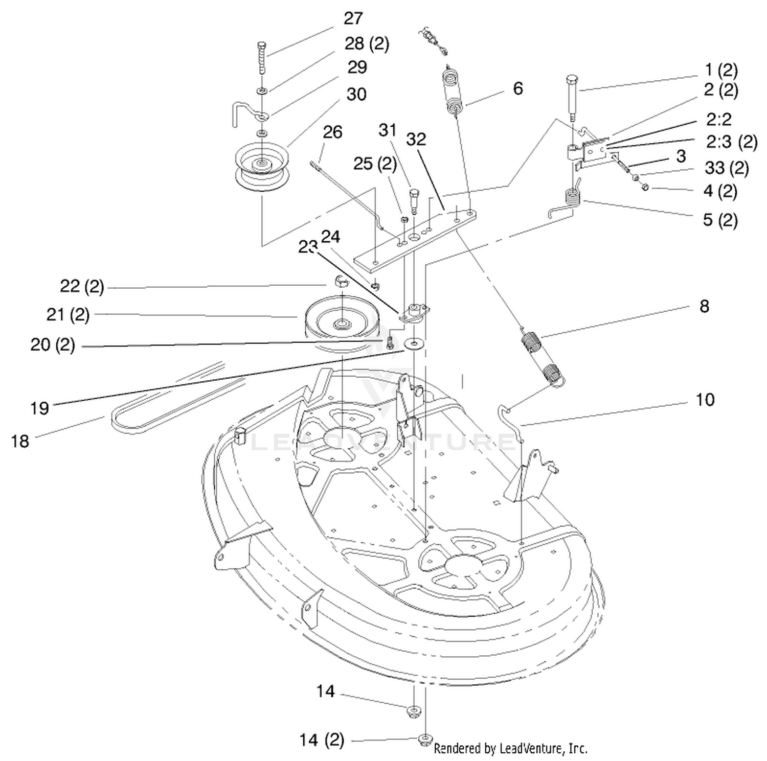 Pulley  Belt Assembly (38" Cutting Unit)