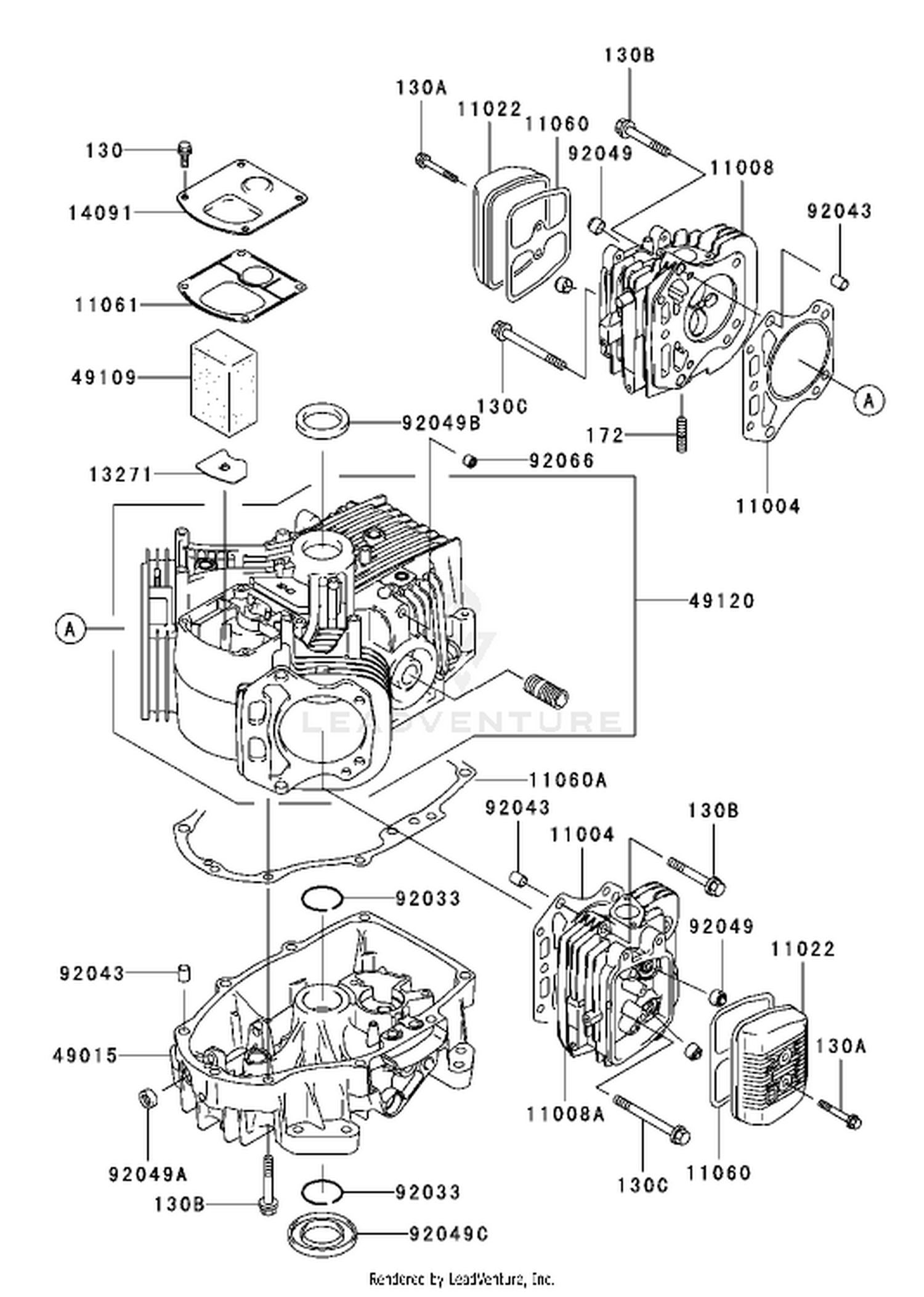 Cylinder/Crankcase Assembly Kawasaki FH541V-AS04
