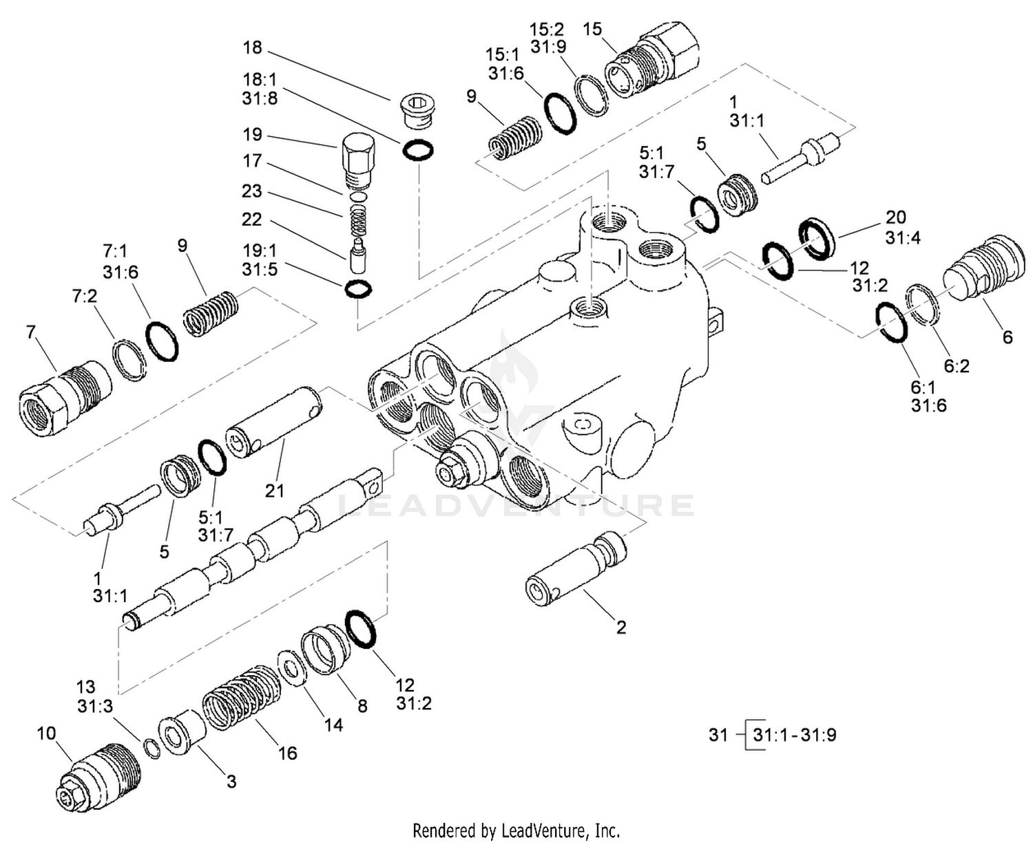 2-Spool Control Valve Assembly No. 95-8581