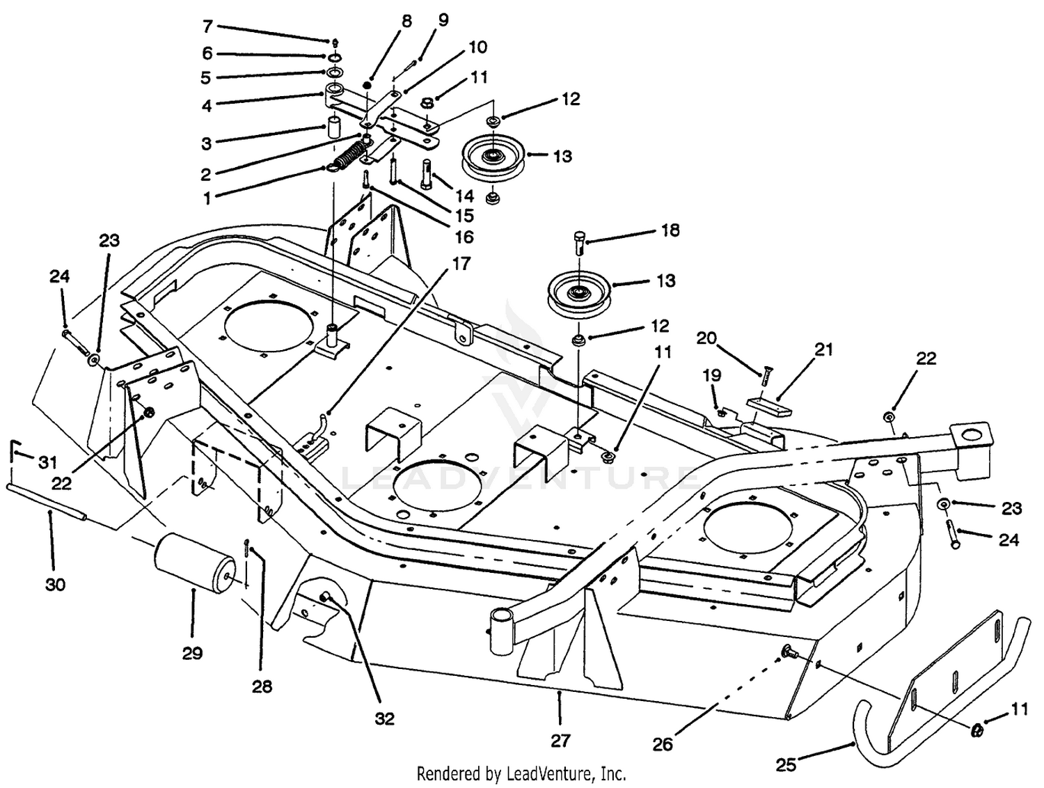Housing, Idlers  Skids Assembly