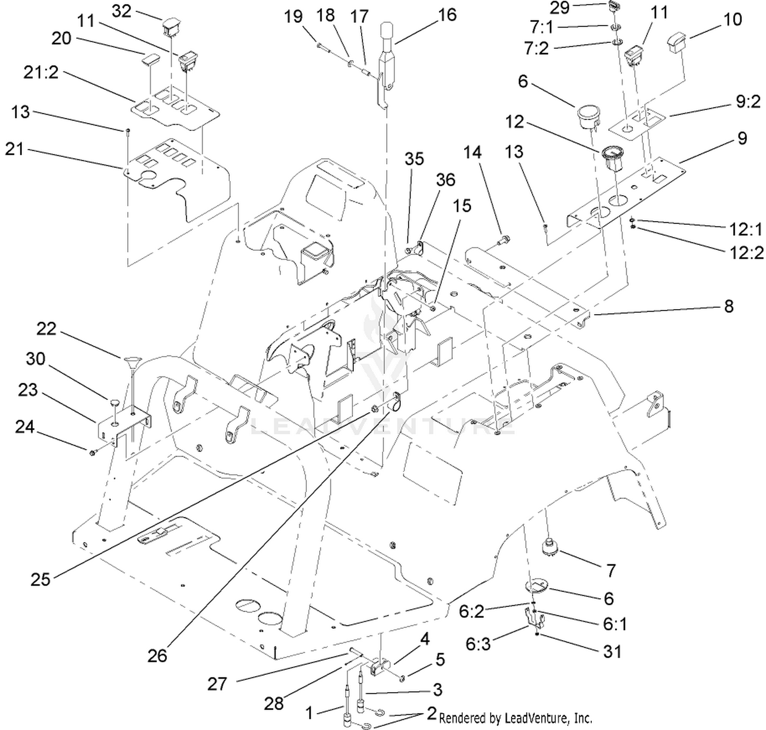 Parking Brake and Console Assembly