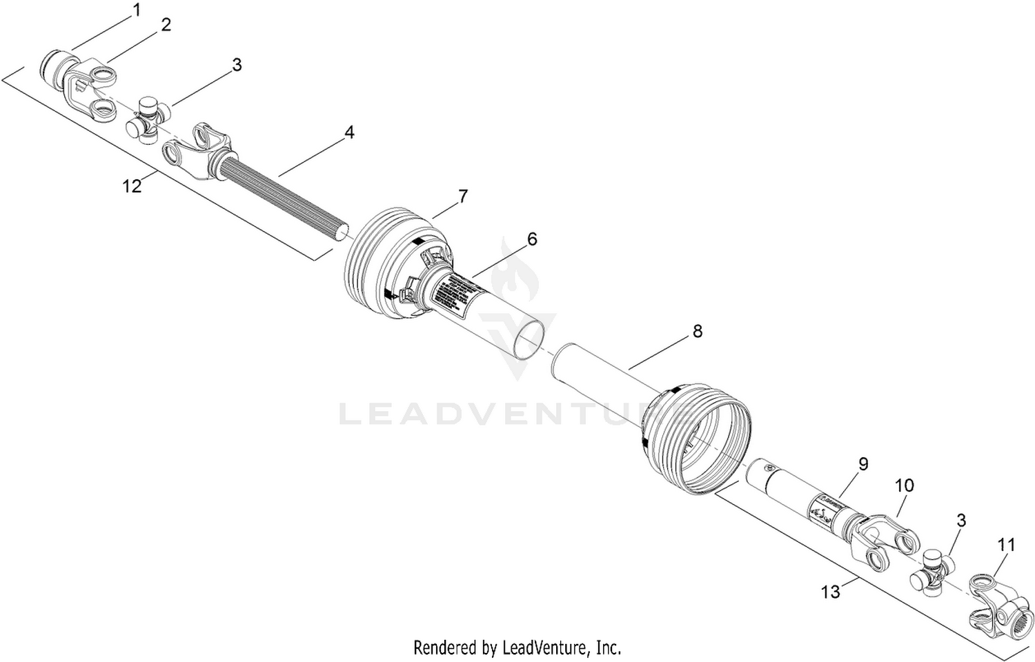 Shielded Drive Shaft Assembly No. 110-4283