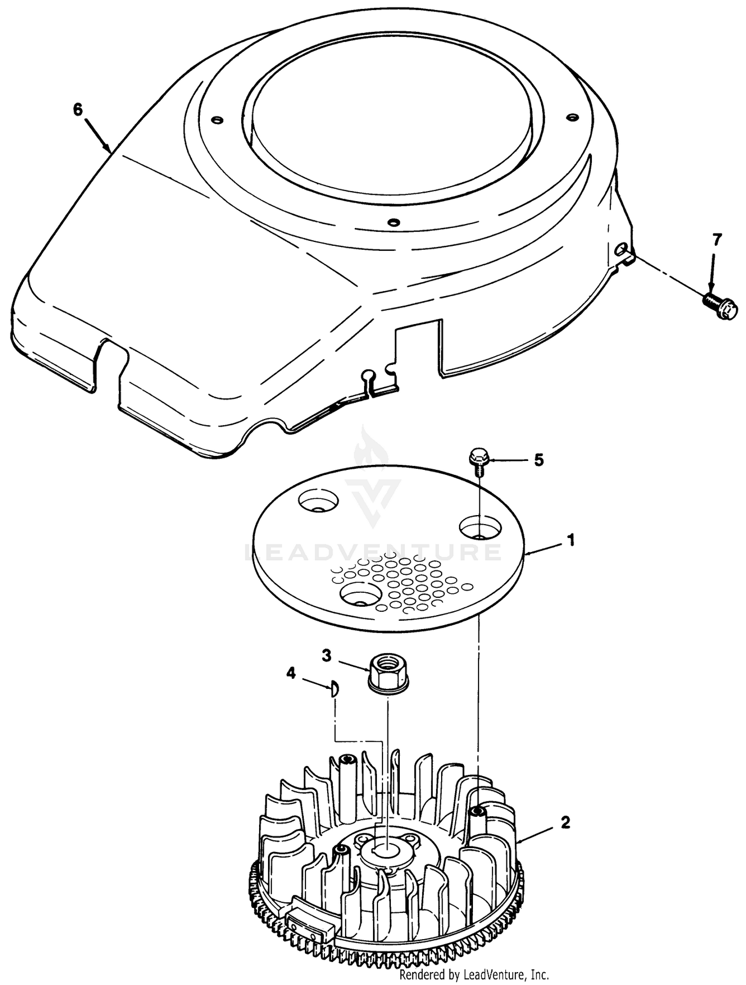12hp Engine Flywheel  Cover Assembly