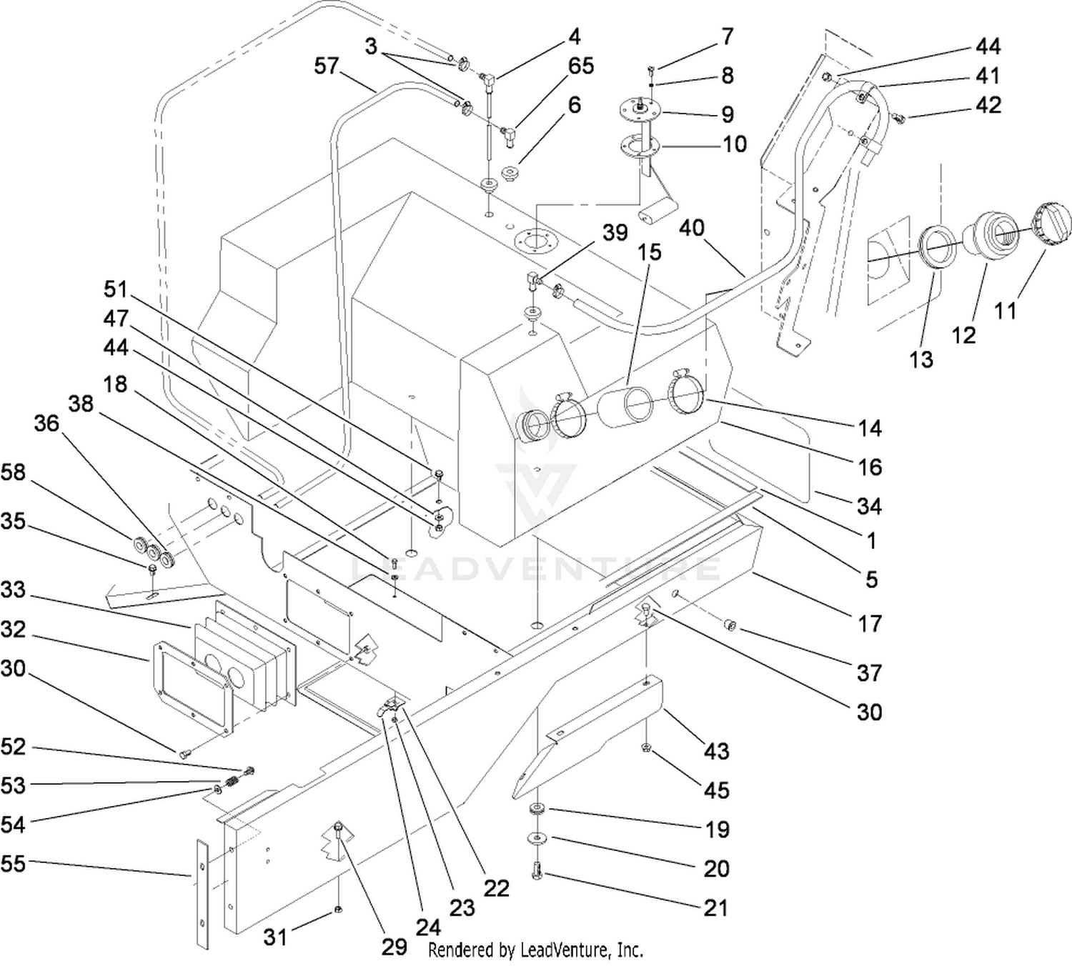 Fuel Tank and Lower Body Assembly