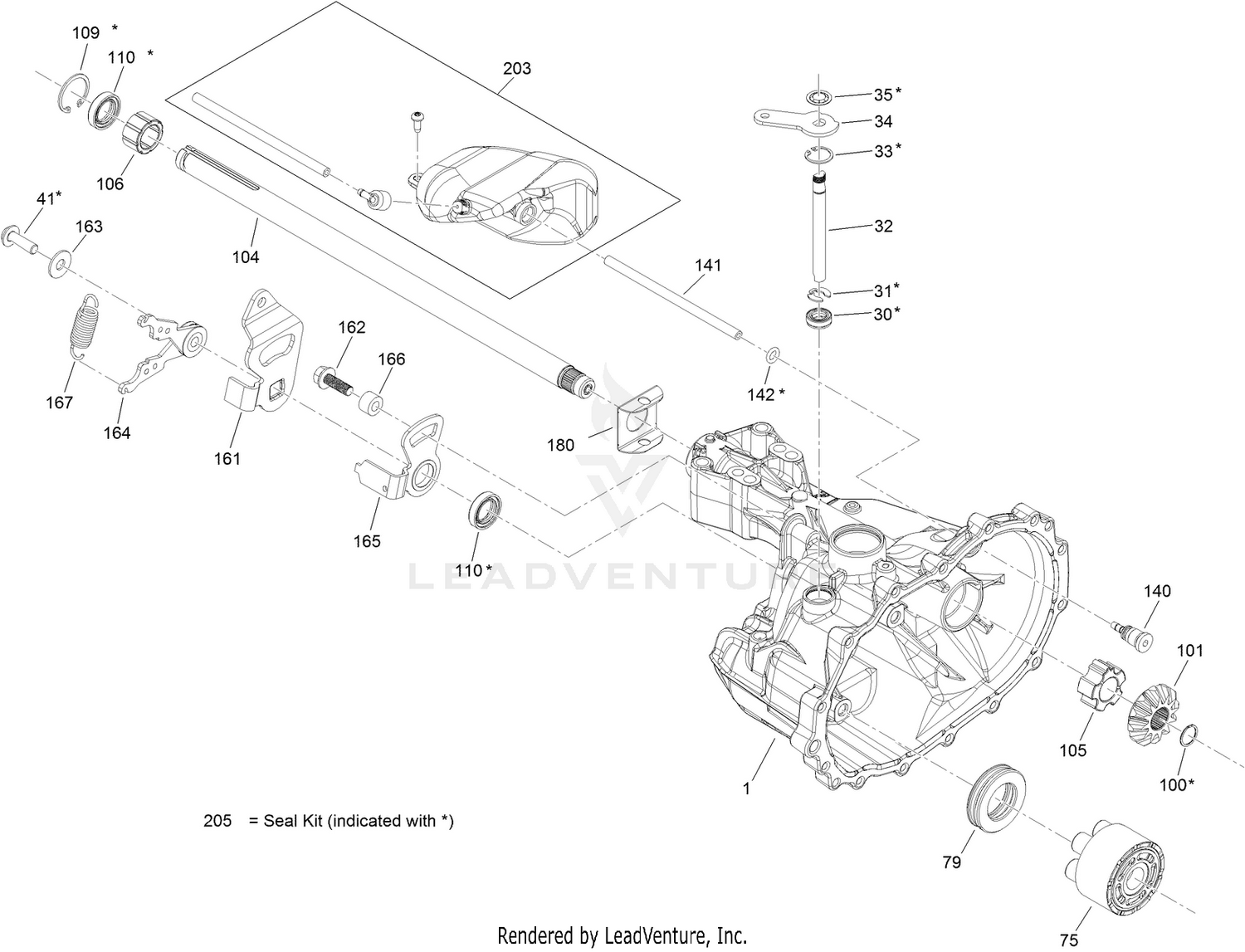 Main Housing  Transmission Assembly No. 121-0999