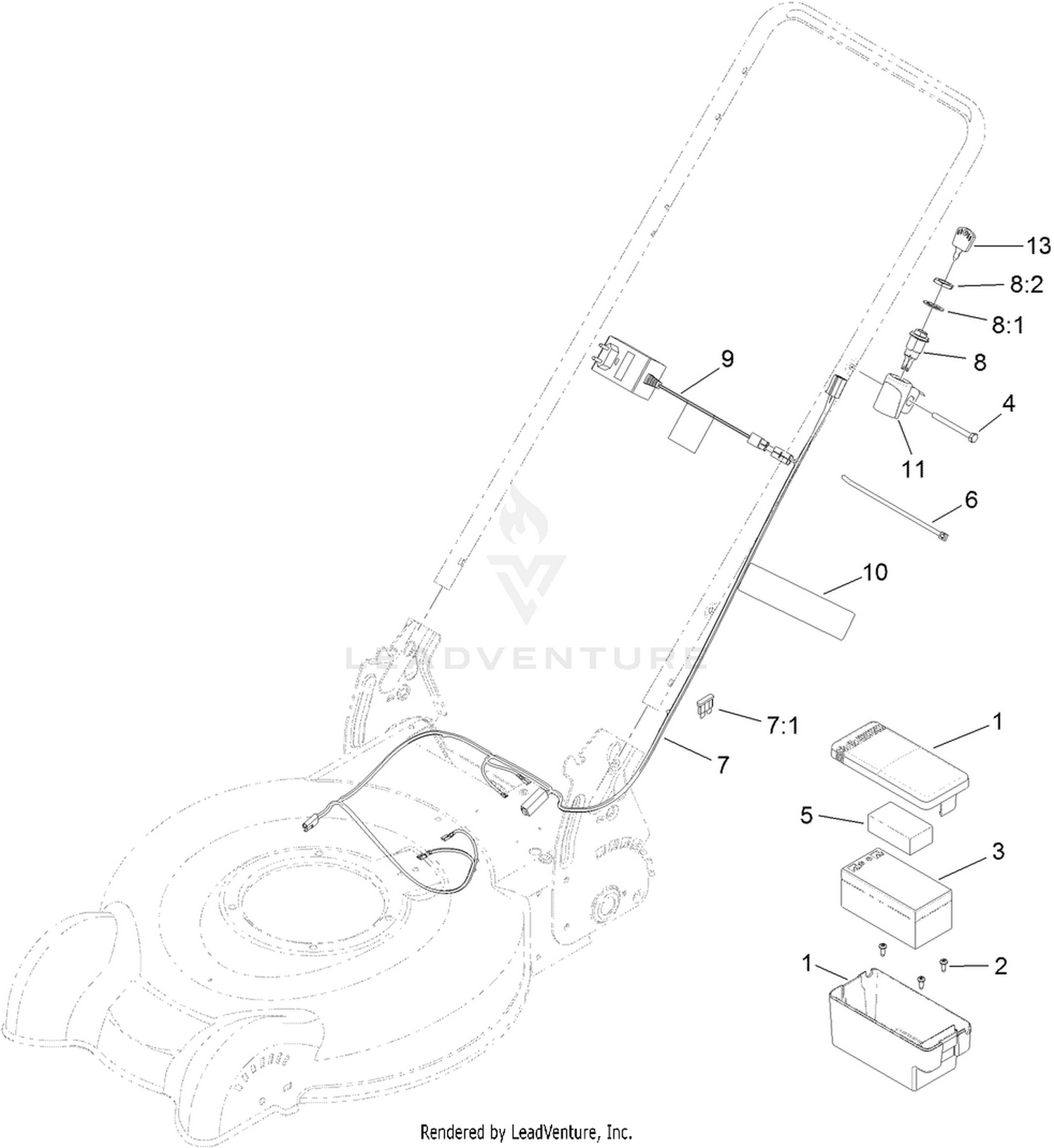 Battery and Electric Start Assembly
