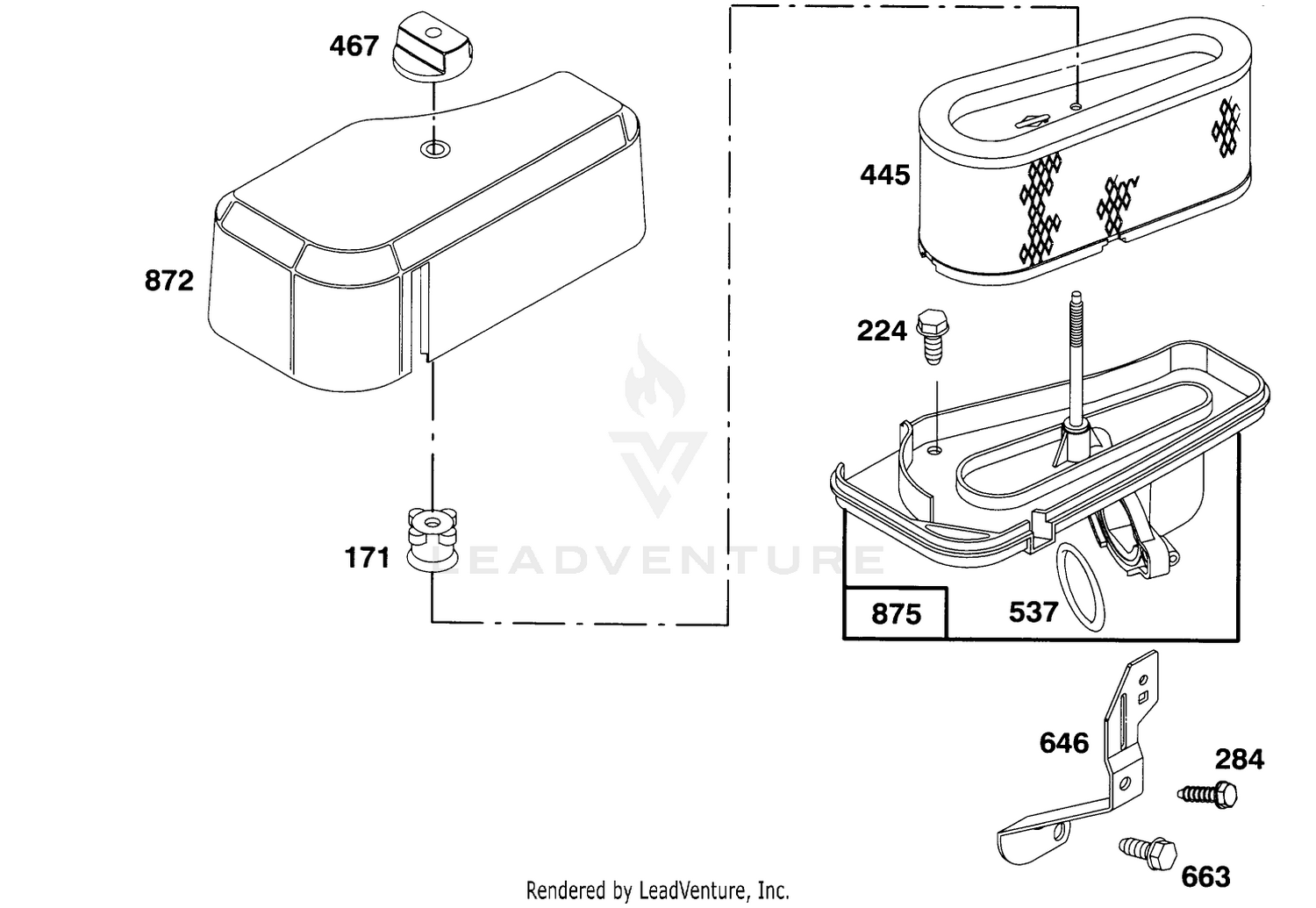 Engine Briggs  Stratton Model 282707-0119-01 4