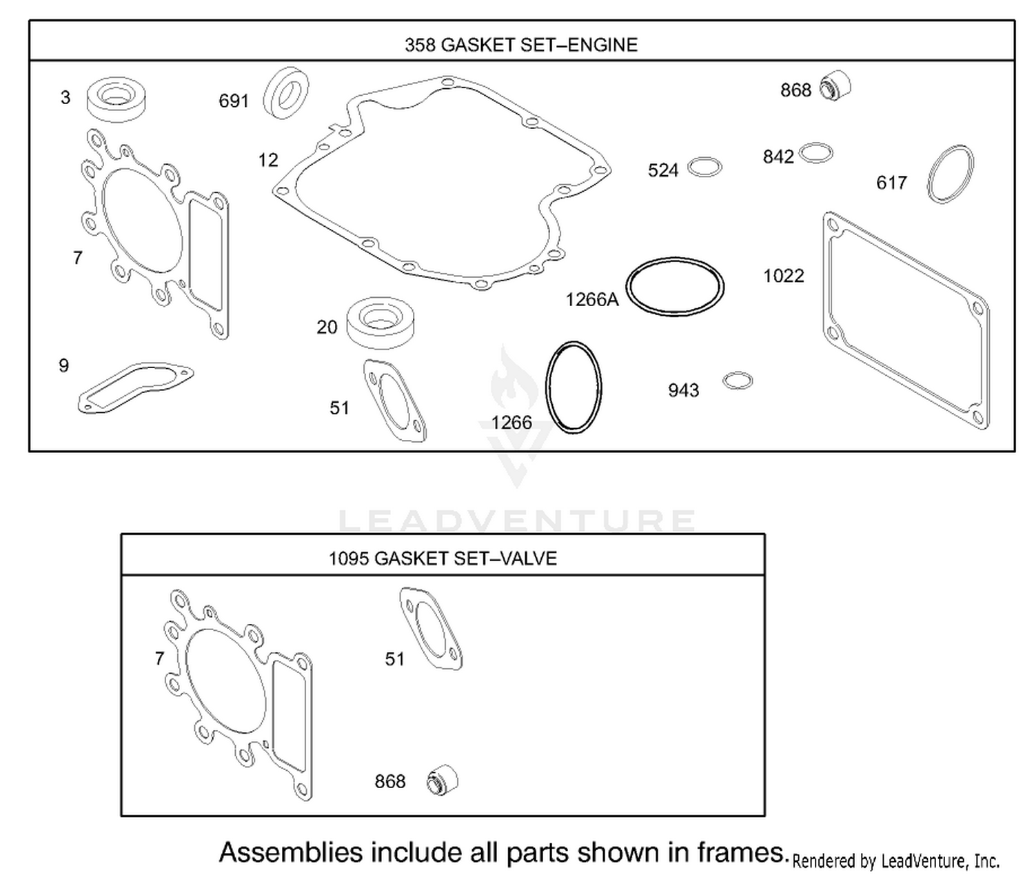 Gasket Assembly Engine Briggs and Stratton Model 286H77-0121-E1