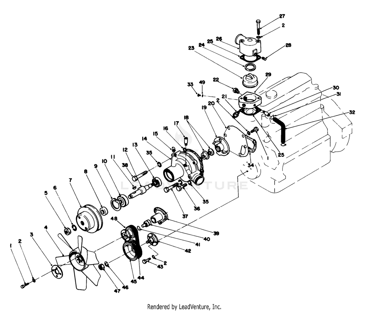 Water Pump  Thermostat Housing Assembly