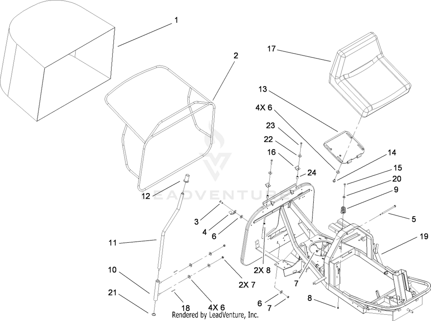 Seat and Rear Bag Assembly