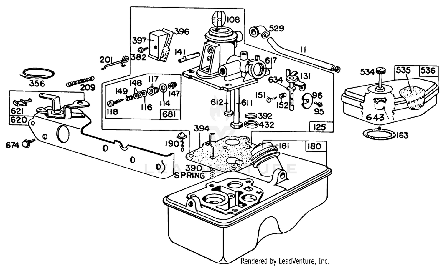 Briggs  Stratton Carburetor Assembly Model 92908-1842-01 For 21" Hand Propelled Model 16113 And 21" Self Propelled Model 16277