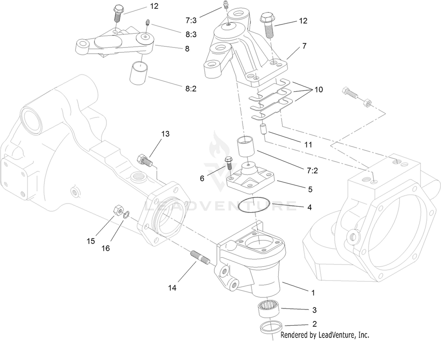 Bevel Gear Case Assembly  Drive Axle Assembly No. 106-1120