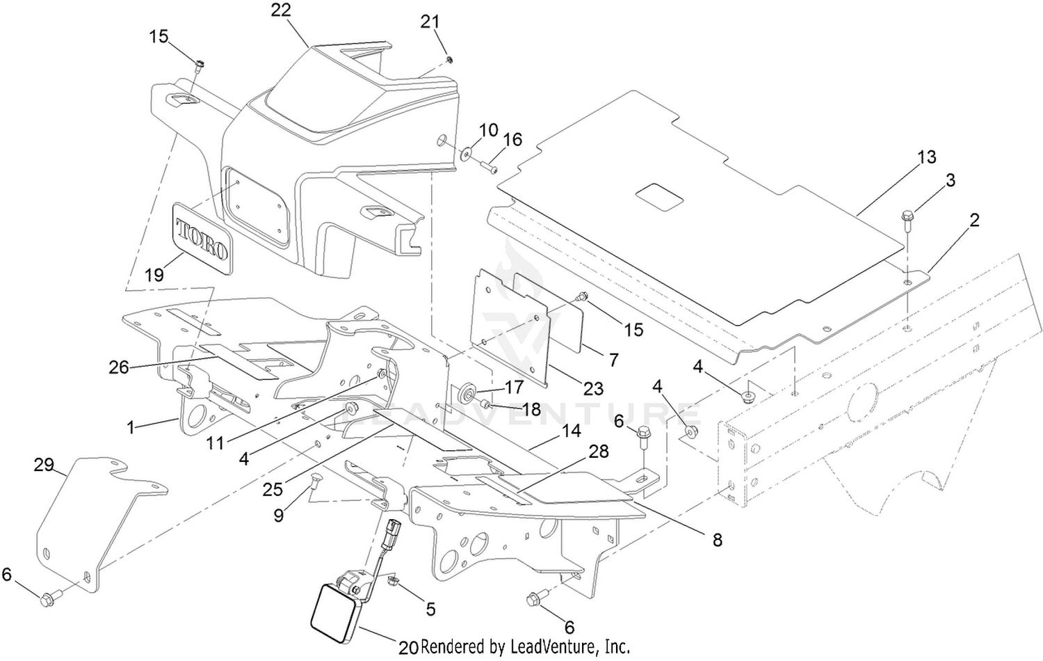 Operator Platform and Front Shroud Assembly