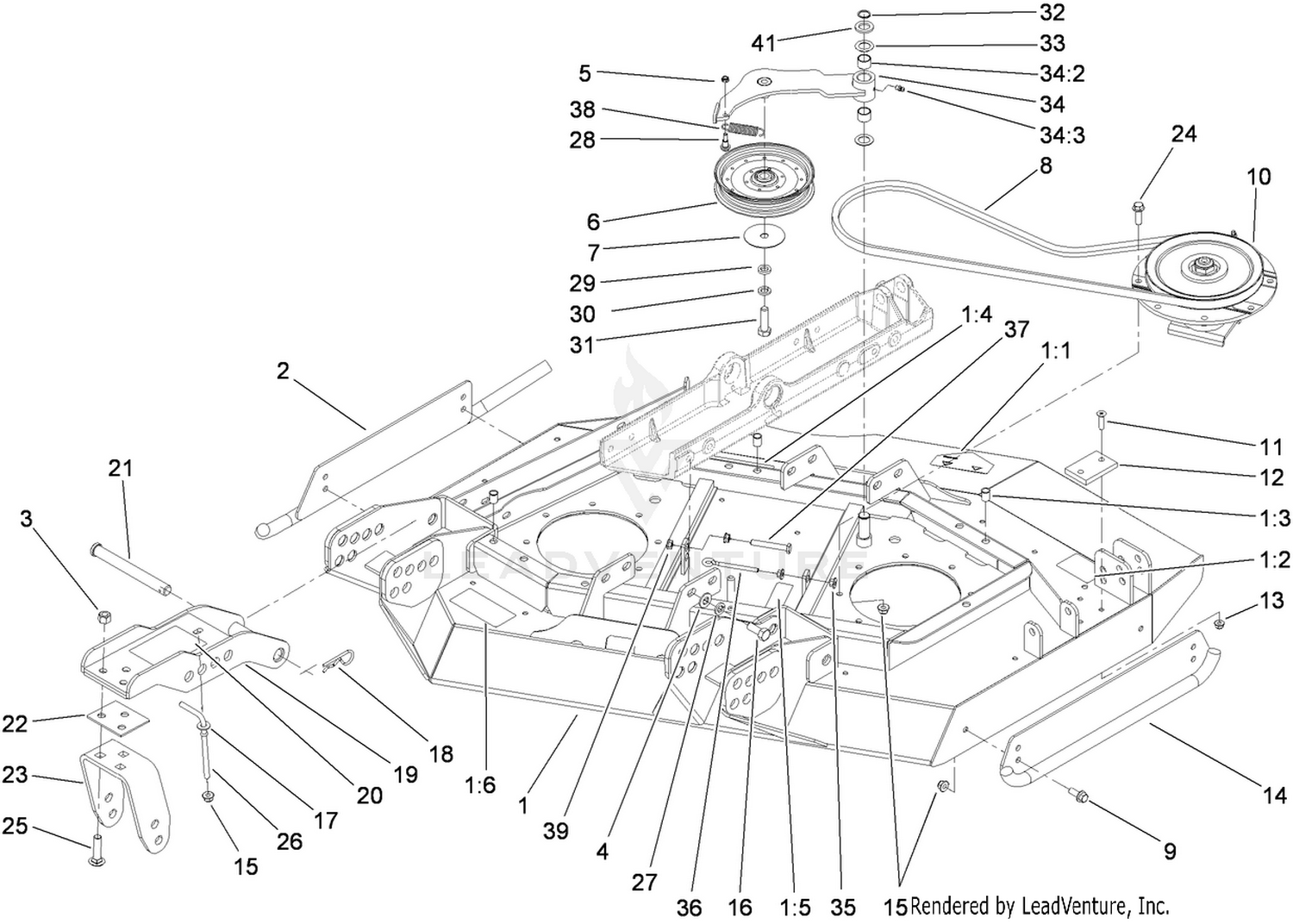 Right Hand Deck, Idler and Skid Assembly