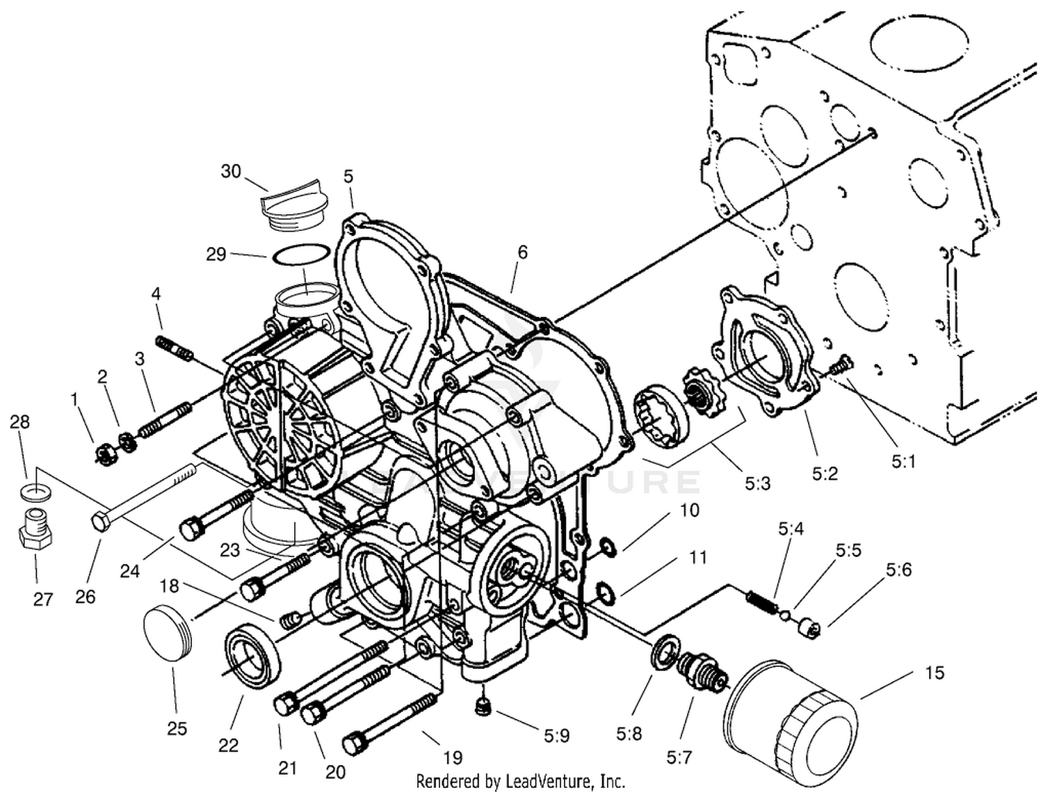 Gear Case And Oil Filter Assembly