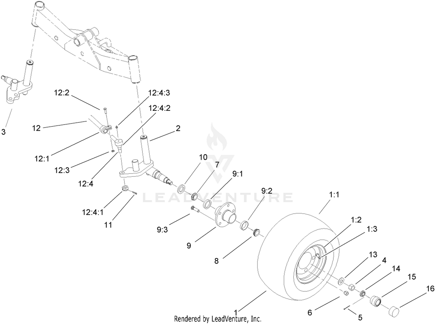 2 Wheel Drive Axle and Wheel Assembly