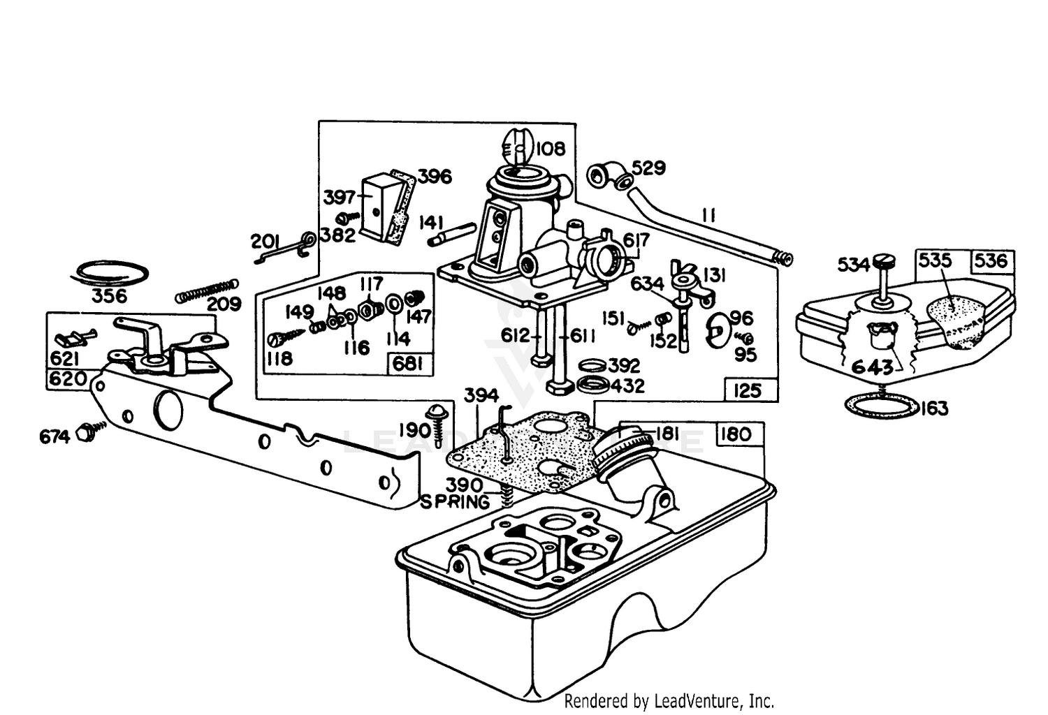 Briggs  Stratton Carburetor Assembly Model 92908-2053-01 For 21" Hand Propelled Model 16310