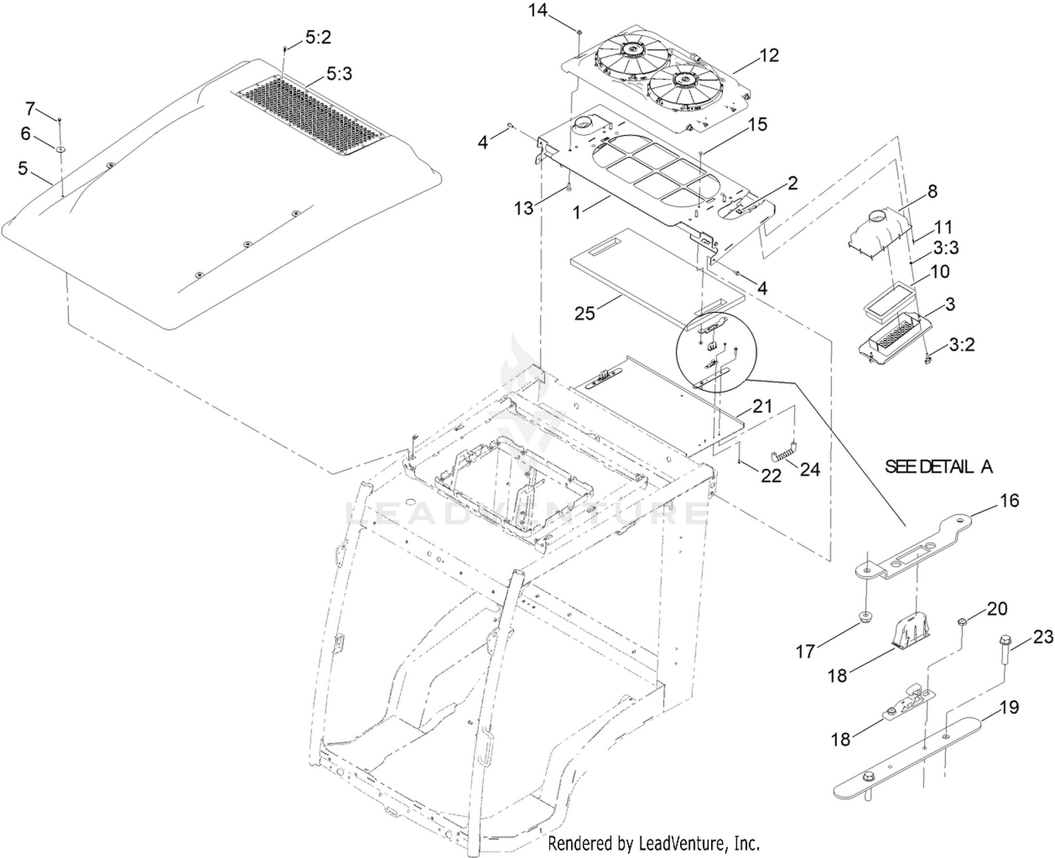 Roof, Air Filter and Condenser Assembly