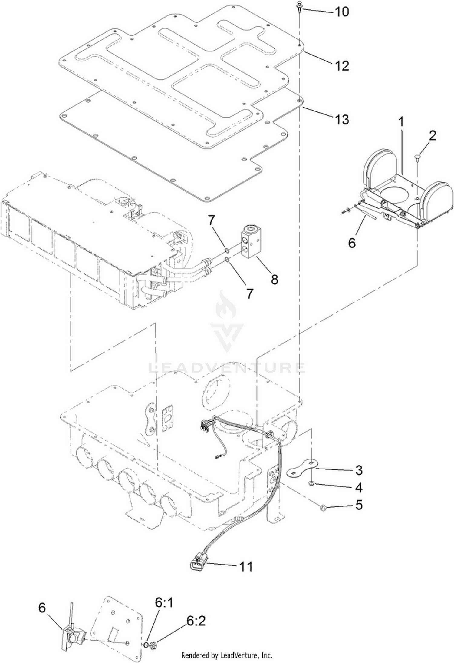 Air Diverter and Expansion Valve Assembly  For Cab Model Only