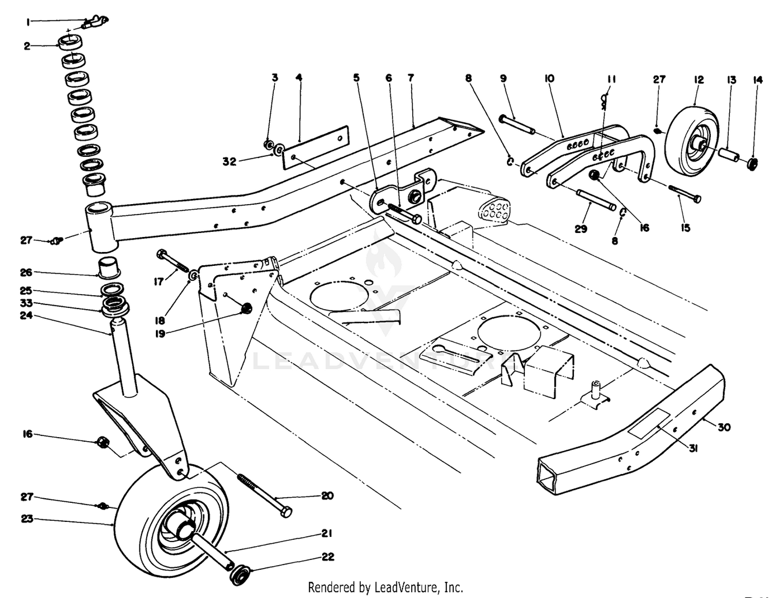 Center Deck Model No. 30592 Carrier Frame Assembly