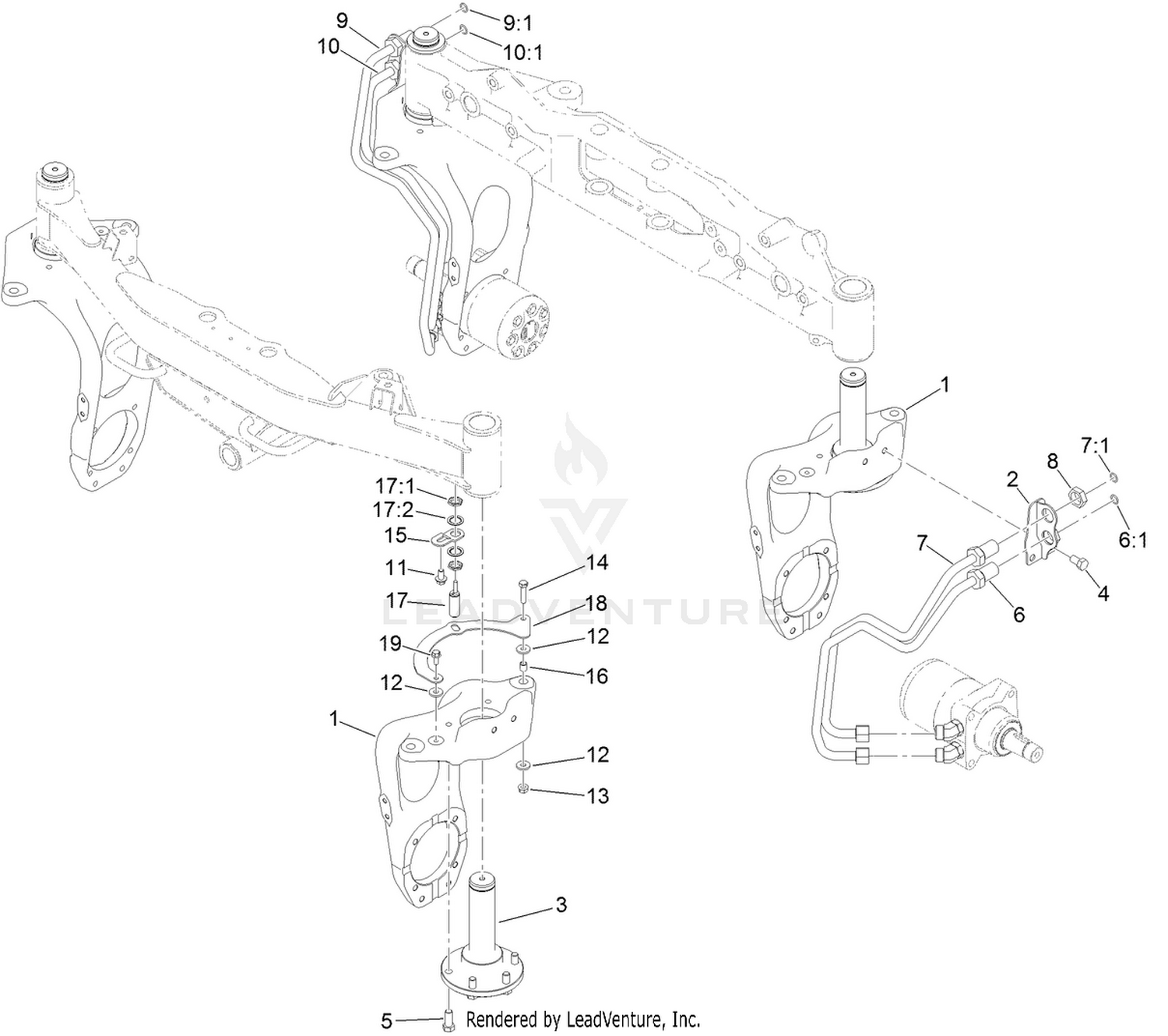 2 Wheel Drive Steering Assembly