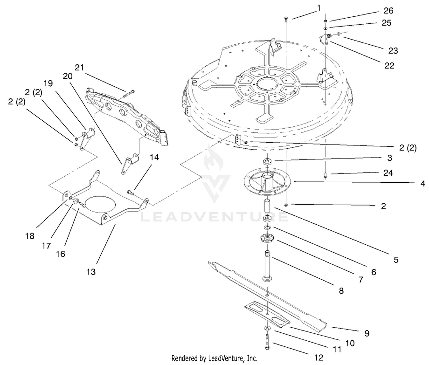 32 Inch Deck Component Assembly