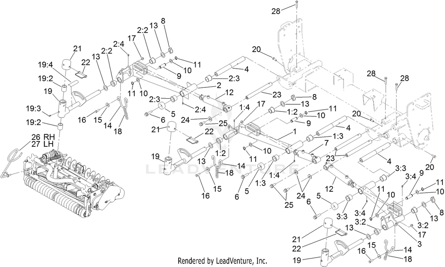No. 1, No. 4 and No. 5 Lift Arm Assembly