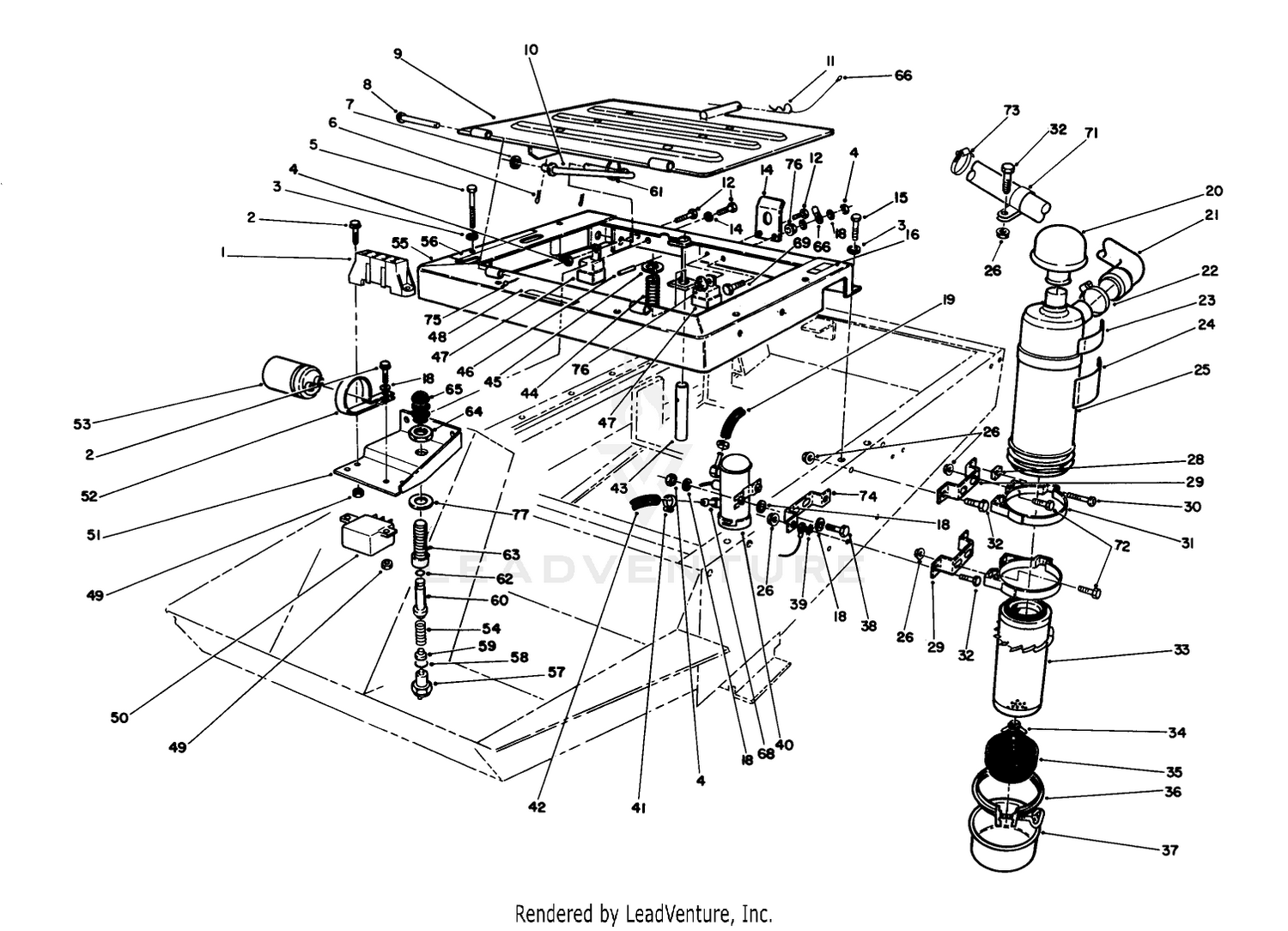Seat Frame  Air Cleaner Assembly