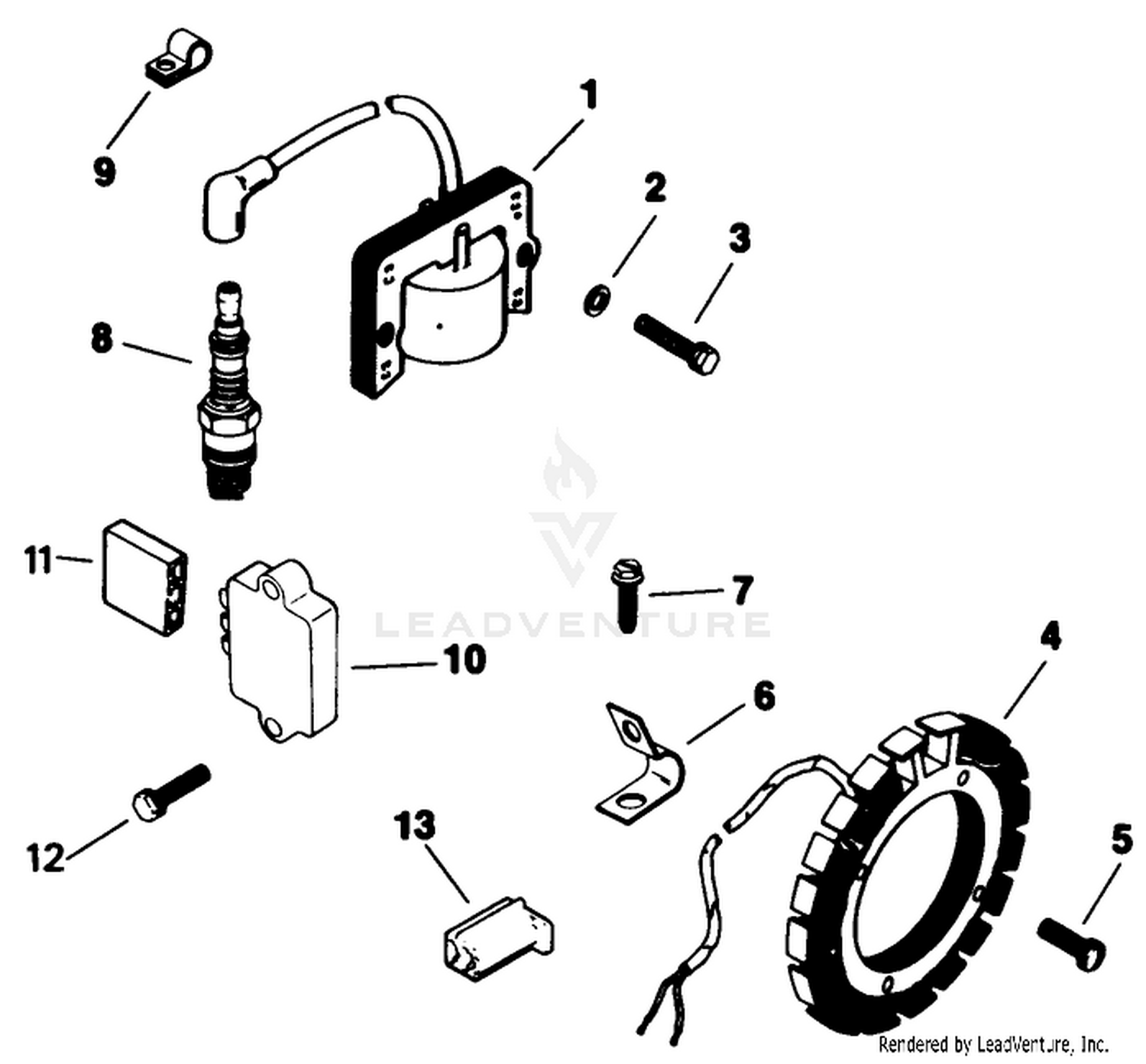 Ignition-Engine Assembly-Kohler Model No. K321s-711533 (continued)