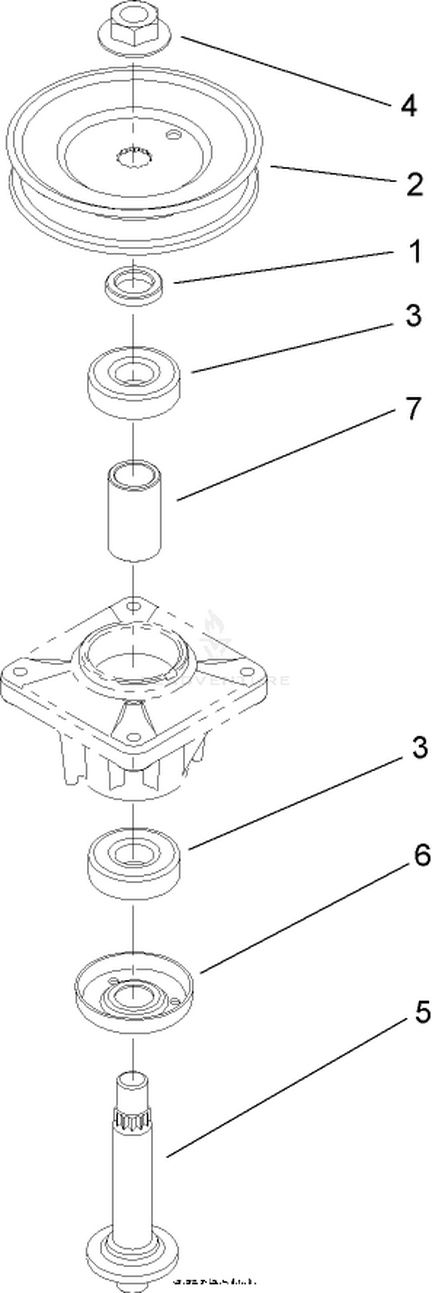 Single Pulley Spindle Assembly No. 112-0311